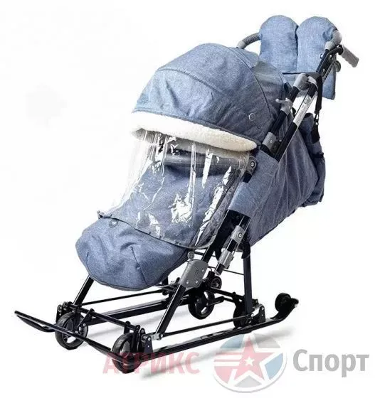 Санки-коляска Ника Детям 7-8K (синий джинс)